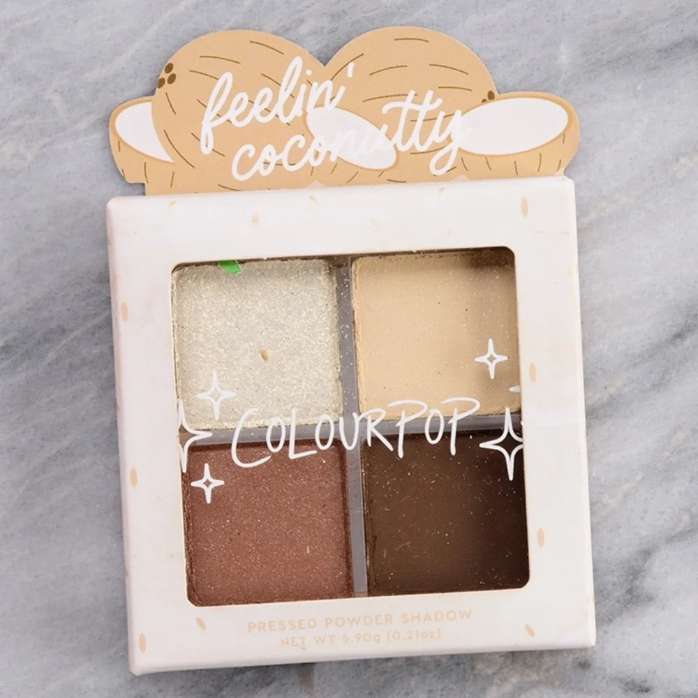 NIB ColourPop Feelin' Coconuty Pressed Eyeshadow Quad Palette